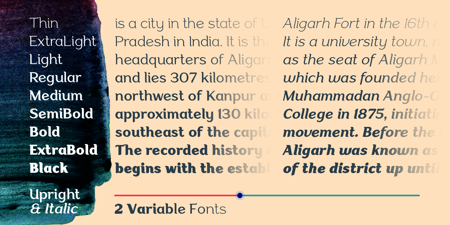 Пример шрифта Aligarh Extra Light Italic